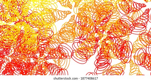 Light orange vector template with curves. Bright illustration with gradient circular arcs. Best design for your ad, poster, banner.