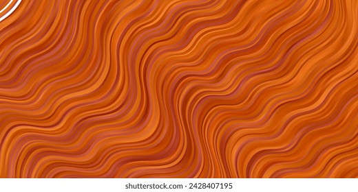 Light Orange vector template with curves. Abstract gradient illustration with wry lines. Pattern for booklets, leaflets.
