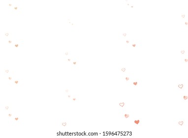 Light Orange vector template with doodle hearts. Blurred decorative design in doodle style with hearts. Pattern for valentine's ad, booklets.