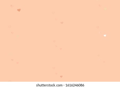 Light Orange vector template with doodle hearts. Blurred decorative design in doodle style with hearts. Design for your business advert of anniversary.