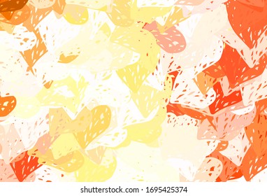 Leichte Orangefarbene Vektorillustration mit doodle Herzen. Schöne abstrakte Herzen auf buntem Farbverlauf-Hintergrund. Muster für Ehegeschenke, Glückwünsche.