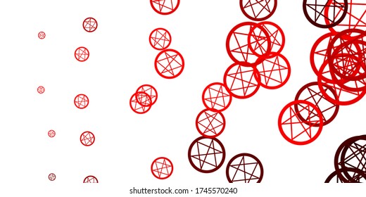 Light Orange vector template with esoteric signs. Abstract illustration with gothic gradient shapes. Simple design for occult depiction.