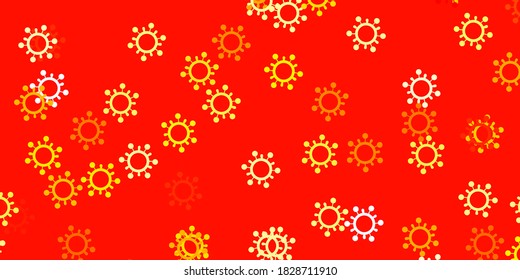 Light orange vector template with flu signs. Simple design in abstract style with infection forms. Simple drawing against danger fever.
