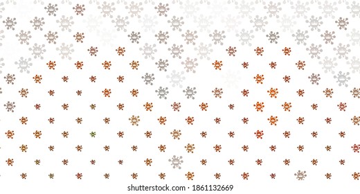 Light Orange vector template with flu signs. Colorful abstract illustration with gradient medical shapes. Design for biohazard warning.