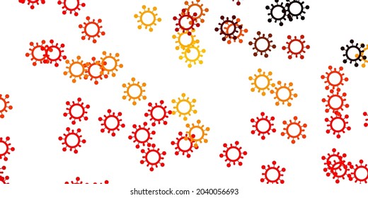 Light orange vector template with flu signs. Colorful  gradient illness symbols in simple abstract style. Simple design against epidemic information.