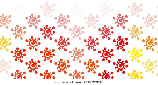 Light Orange vector template with flu signs. Colorful  gradient illness symbols in simple abstract style. Simple design against epidemic information. - Shutterstock ID 2393792807