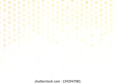 Light Orange vector template with ice snowflakes. Glitter abstract illustration with crystals of ice. Pattern for new year leaflets.