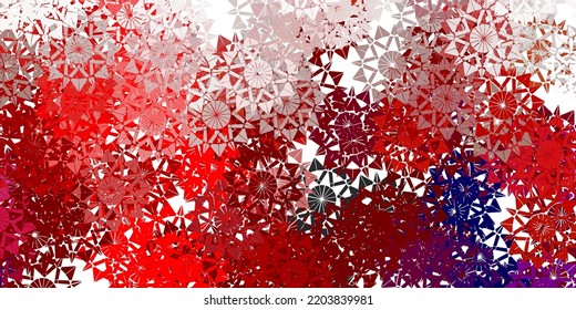 Light orange vector template with ice snowflakes. Colorful snow elements in decorative christmas style. New year websites pattern.