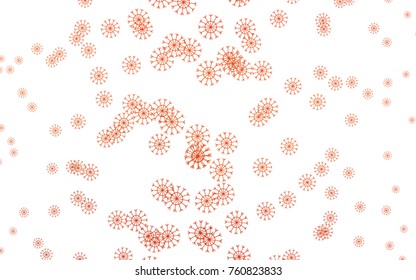 Light Orange vector template with ice snowflakes. Blurred decorative design in xmas style with snow. The pattern can be used for new year leaflets.
