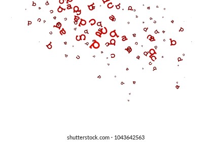 Light Orange vector template with isolated letters. Colored alphabet signs with gradient on white background. Template can be used as a background for ads of typography.