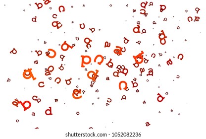 Light Orange vector template with isolated letters. Modern geometrical illustration with ABC english symbols. Smart design for your business advert of university.