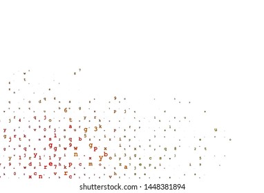 Light Orange vector template with isolated letters. Shining colorful illustration with isolated letters. Template can be used as a background for ads of typography.