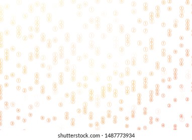Light Orange vector template with isolated numerals. Shining colorful illustration with isolated Digit signs. Smart design for university advert.