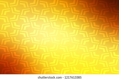 Light Orange vector template with lines, ovals. Shining illustration, which consist of blurred lines, circles. Textured wave pattern for backgrounds.