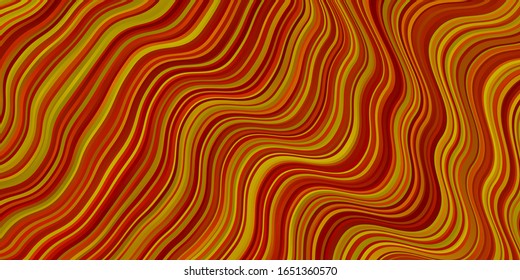 Light Orange vector template with lines. Colorful abstract illustration with gradient curves. Best design for your posters, banners.