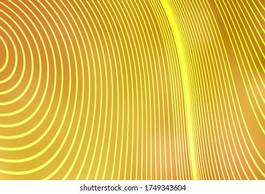 Light Orange vector template with lines. A shining illustration, which consists of curved lines. Texture for booklets, leaflets.