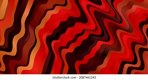 Light Orange vector template with lines. Colorful abstract illustration with gradient curves. Best design for your ad, poster, banner.