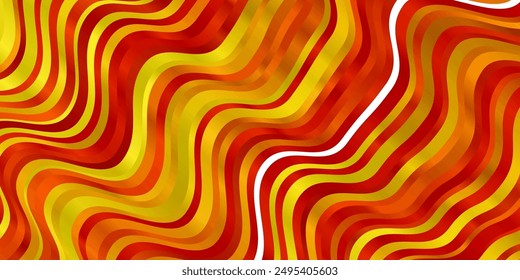 Light Orange vector template with lines. Illustration in halftone style with gradient curves. Pattern for business booklets, leaflets