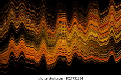 Light Orange vector template with liquid shapes. Modern gradient abstract illustration with bandy lines. A new texture for your  ad, booklets, leaflets.