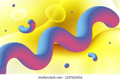 Light Orange vector template with liquid shapes. Colorful illustration in abstract memphis style with gradient. The template for cell phone backgrounds.