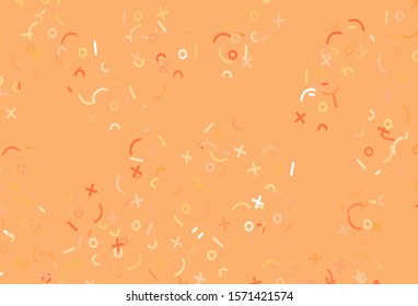 Light Orange vector template with math simbols. Modern geometrical illustration with numerals. Pattern for school, grammar websites.