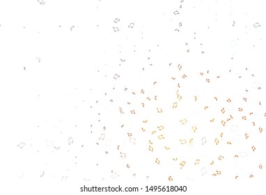 Light Orange vector template with musical symbols. Modern abstract illustration with melody keys. Pattern for websites of musitians.