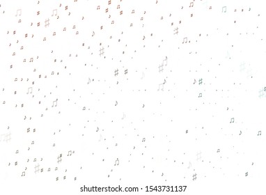 Light Orange vector template with musical symbols. Isolated colorful music keys on abstract background. Template for fasion magazines.