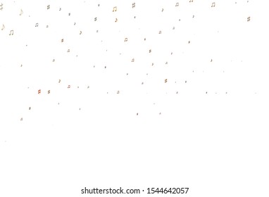 Light Orange vector template with musical symbols. Modern abstract illustration with melody keys. Pattern for websites of musitians.