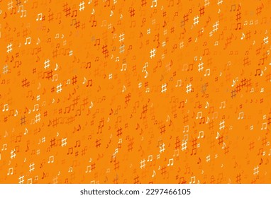 Leichte Orangefarbene Vektorvorlage mit musikalischen Symbolen. Einzeln bunte Musikschlüssel auf abstraktem Hintergrund. Muster für Schulwerbung, Broschüren.