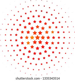Light Orange vector template with neon stars. Shining colorful illustration with small and big stars. Pattern for new year ad, booklets.