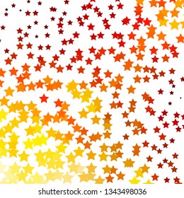 Light Orange vector template with neon stars. Colorful illustration with abstract gradient stars. Pattern for websites, landing pages.