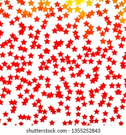 Light Orange vector template with neon stars. Colorful illustration with abstract gradient stars. Pattern for new year ad, booklets.