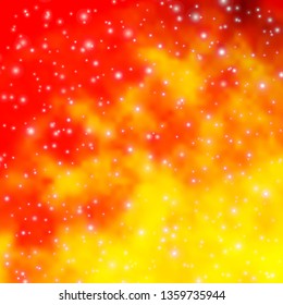 Light Orange vector template with neon stars. Blur decorative design in simple style with stars. Pattern for new year ad, booklets.
