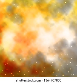 Light Orange vector template with neon stars. Modern geometric abstract illustration with stars. Best design for your ad, poster, banner.