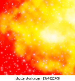 Light Orange vector template with neon stars. Decorative illustration with stars on abstract template. Theme for cell phones.