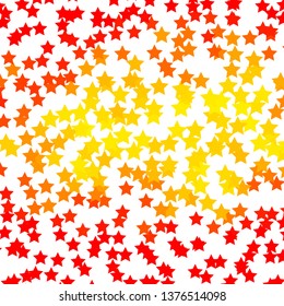 Light Orange vector template with neon stars. Shining colorful illustration with small and big stars. Pattern for websites, landing pages.