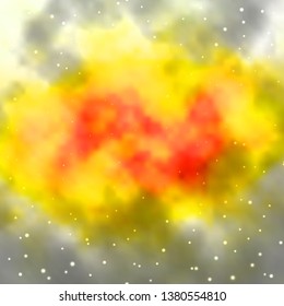 Light Orange vector template with neon stars. Colorful illustration with abstract gradient stars. Best design for your ad, poster, banner.