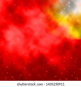 Light Orange vector template with neon stars. Modern geometric abstract illustration with stars. Theme for cell phones.