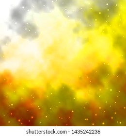 Light Orange vector template with neon stars. Colorful illustration in abstract style with gradient stars. Pattern for websites, landing pages.