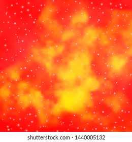 Light Orange vector template with neon stars. Modern geometric abstract illustration with stars. Design for your business promotion.