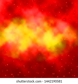Light Orange vector template with neon stars. Colorful illustration in abstract style with gradient stars. Pattern for wrapping gifts.