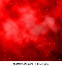 Light Orange vector template with neon stars. Modern geometric abstract illustration with stars. Pattern for new year ad, booklets.