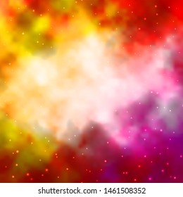 Light Orange vector template with neon stars. Blur decorative design in simple style with stars. Pattern for new year ad, booklets.