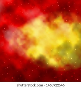 Light Orange vector template with neon stars. Shining colorful illustration with small and big stars. Pattern for websites, landing pages.