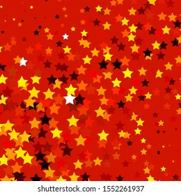 Light Orange vector template with neon stars. Modern geometric abstract illustration with stars. Design for your business promotion.