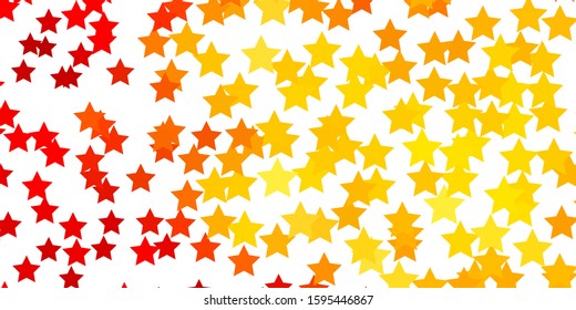 Light Orange vector template with neon stars. Colorful illustration with abstract gradient stars. Theme for cell phones.