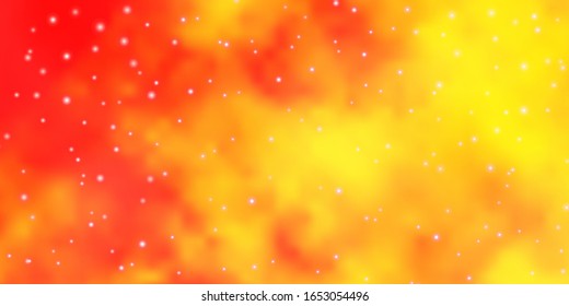 Leichte Orangefarbene Vektorillustration mit Neonstern. Unscharfes dekoratives Design im einfachen Stil mit Sternen. Thema für Handys.