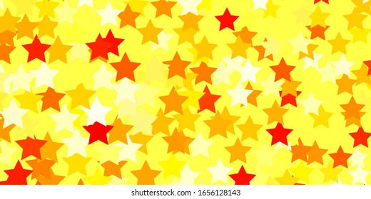 Leichte Orangefarbene Vektorillustration mit Neonstern. Dekorative Illustration mit Sternen auf abstrakter Vorlage. Das beste Design für Ihre Anzeige, Ihr Poster, Ihr Banner.