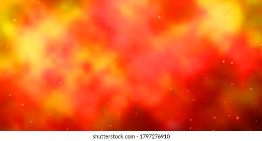 Light Orange vector template with neon stars. Colorful illustration in abstract style with gradient stars. Theme for cell phones.