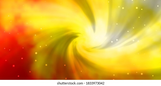 Light Orange vector template with neon stars. Shining colorful illustration with small and big stars. Design for your business promotion.